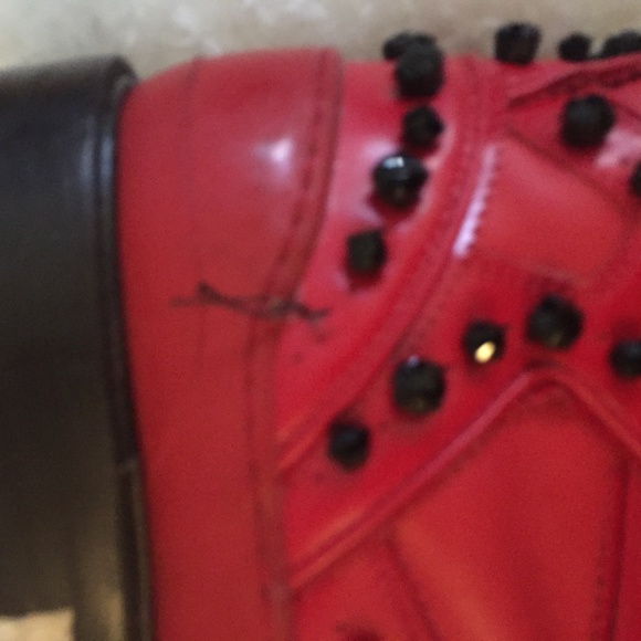 GIVENCHY Men’s Red High Sneakers w/ Stones size 44 - Picture 5 of 8